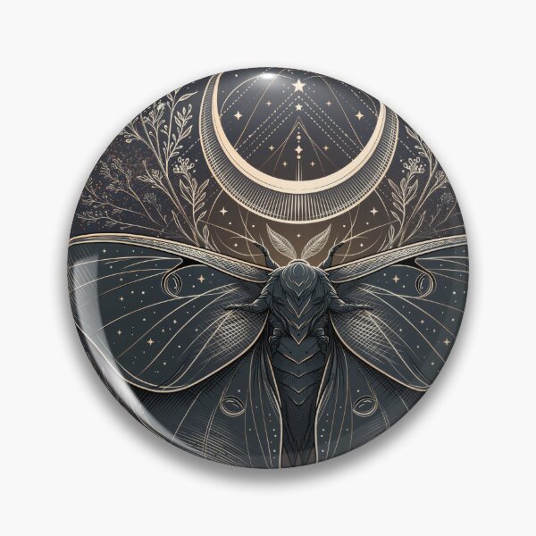 Item preview,  Luna Moth & Crescent Moon — Dark Academia Etching designed and sold by FrostyFrisby.
