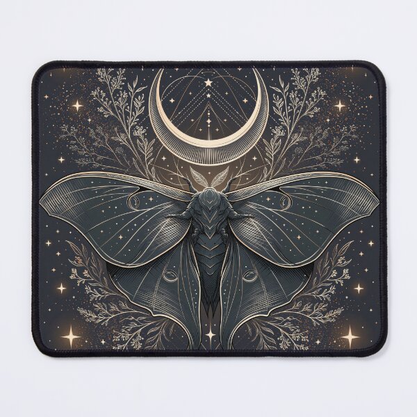 Item preview,  Luna Moth & Crescent Moon — Dark Academia Etching designed and sold by FrostyFrisby.