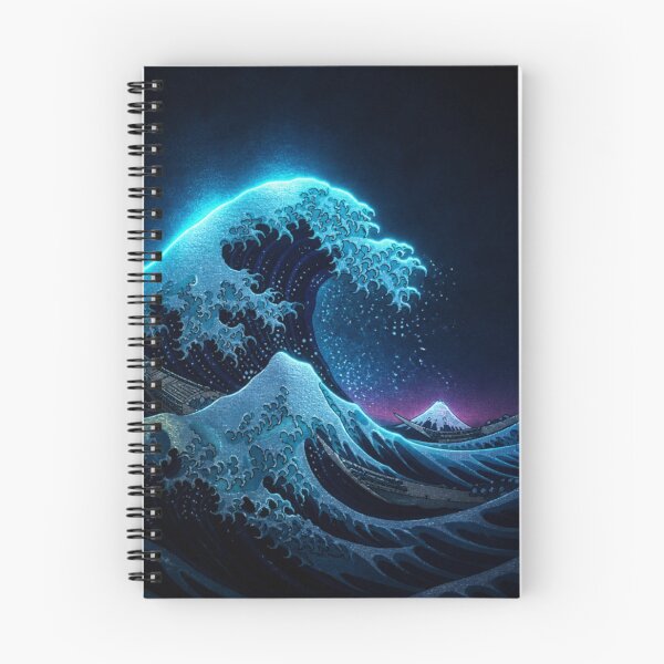 Item preview, Neon Great Wave off Kanagawa - Cyberpunk Ukiyo-e Art designed and sold by vekotpu.