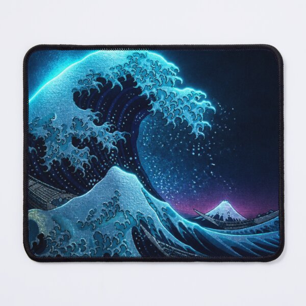 Item preview, Neon Great Wave off Kanagawa - Cyberpunk Ukiyo-e Art designed and sold by vekotpu.