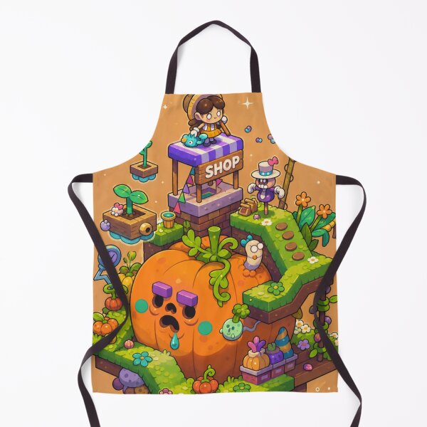 Item preview, Cute Pumpkin Fantasy Floating Island Shop designed and sold by VoxelEstudi0nic.
