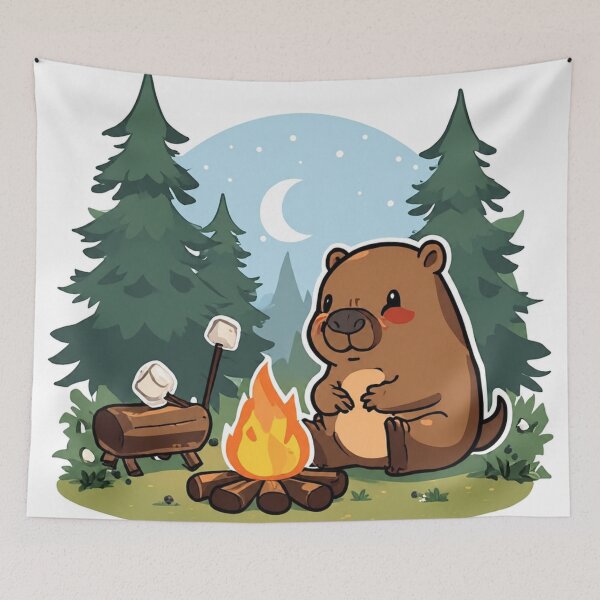 Item preview, Capybara camping designed and sold by Xenovita.
