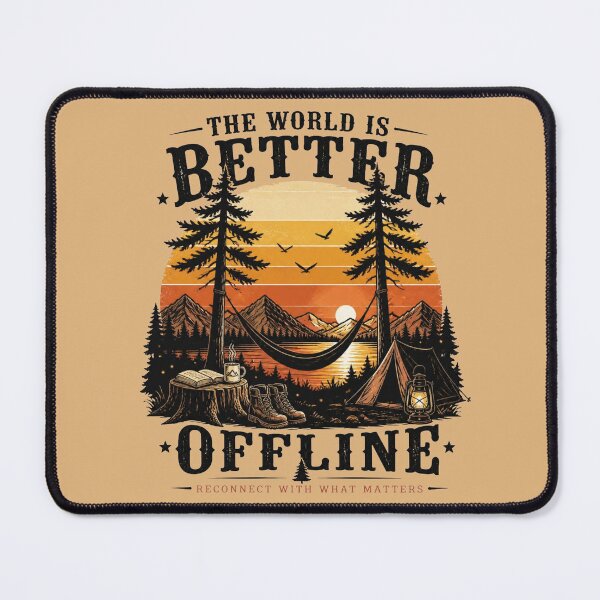 Item preview, The World is Better Offline Vintage Camping designed and sold by Cavalier-org.