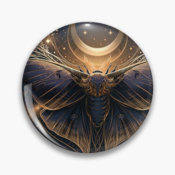 Item preview, Luna Moth & Crescent Moon — Dark Academia Etching designed and sold by FrostyFrisby.