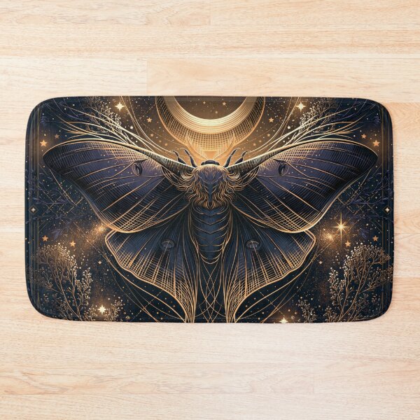 Item preview, Luna Moth & Crescent Moon — Dark Academia Etching designed and sold by FrostyFrisby.