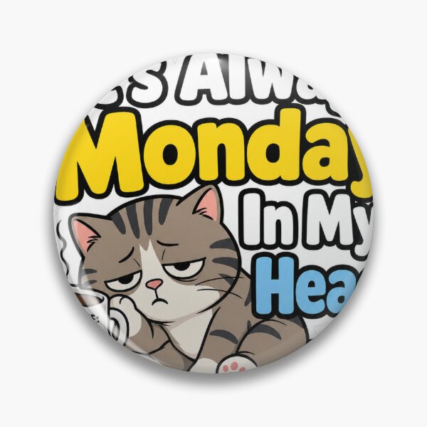 Item preview, It's Always Monday In My Head Funny Cat designed and sold by VisualArtsOasis.