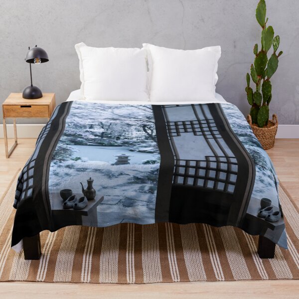 Item preview, Serene Winter Hanok Garden View with Soft Snow designed and sold by SOOstudio73.