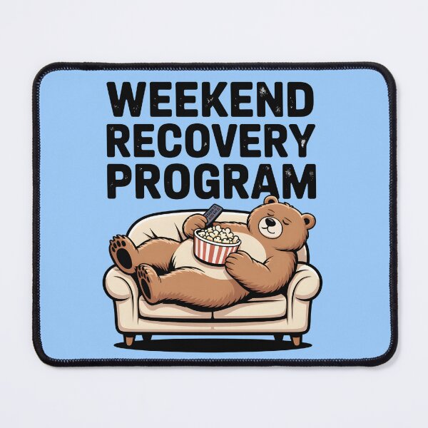 Item preview, Weekend Recovery Program Cozy Bear Couch Humor Shirt designed and sold by Raw Tigers.