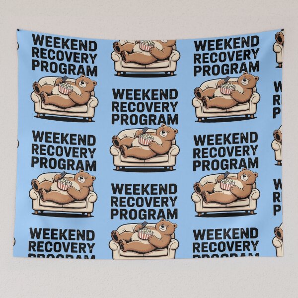 Item preview, Weekend Recovery Program Cozy Bear Couch Humor Shirt designed and sold by Raw Tigers.
