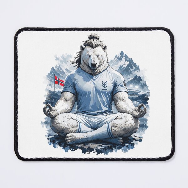 Item preview, Zen Polar Bear Meditating Viking Striker Illustration designed and sold by AbderraimArt.