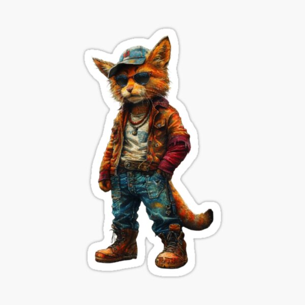 Item preview, Cool red panda in a punk look – streetwear style animal illustration designed and sold by AJ Art Studio.