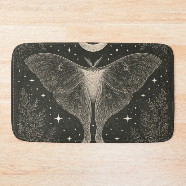 Item preview, Luna Moth & Crescent Moon — Dark Academia Etching designed and sold by FrostyFrisby.