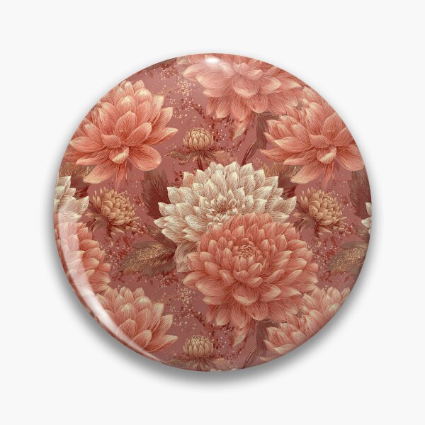 Item preview, Edgy Dahlias Print  - Flower Garden Pattern  - Christmas Gifts For Him designed and sold by RoyalStarsPatts.