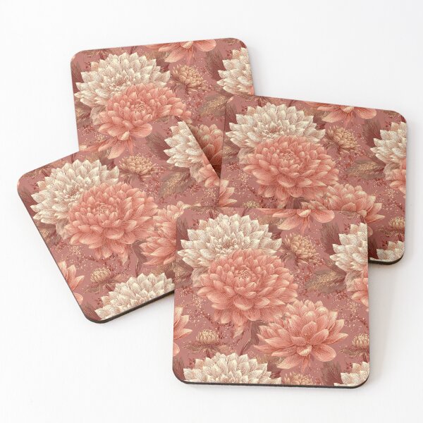 Item preview, Edgy Dahlias Print  - Flower Garden Pattern  - Christmas Gifts For Him designed and sold by RoyalStarsPatts.