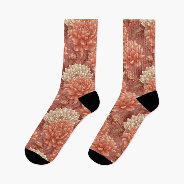 Item preview, Edgy Dahlias Print  - Flower Garden Pattern  - Christmas Gifts For Him designed and sold by RoyalStarsPatts.
