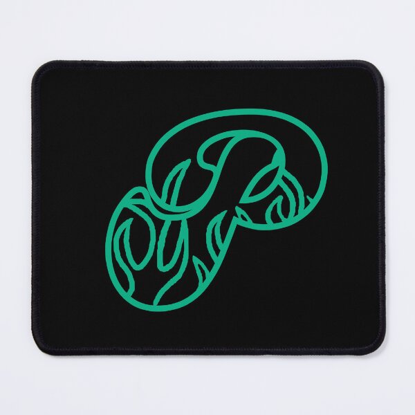 Item preview, Groovy Retro Teal Fiery Letter P Monogram designed and sold by CamilasPrints.
