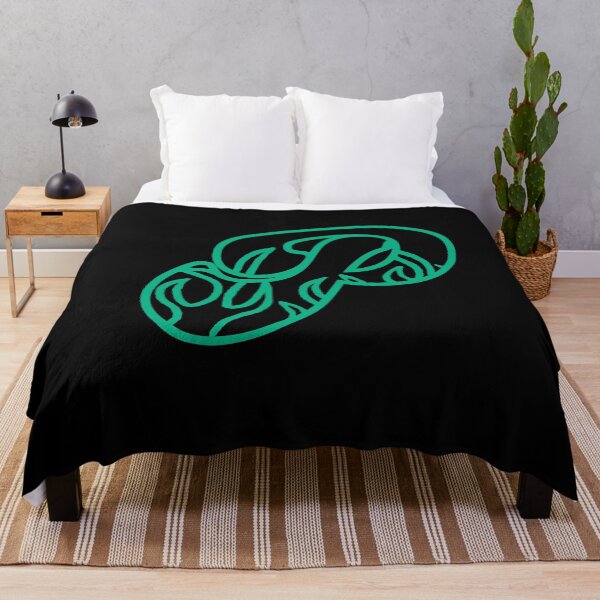Item preview, Groovy Retro Teal Fiery Letter P Monogram designed and sold by CamilasPrints.