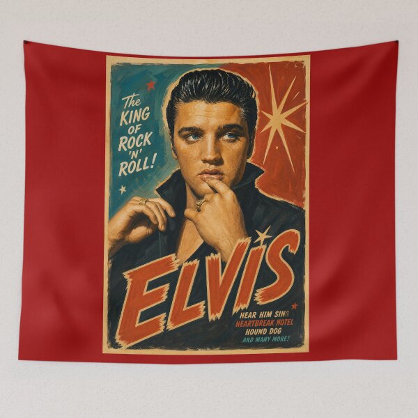 Item preview, Elvis Presley Vintage Concert Poster - The King of Rock 'N' Roll designed and sold by ElvisVintagePosters.
