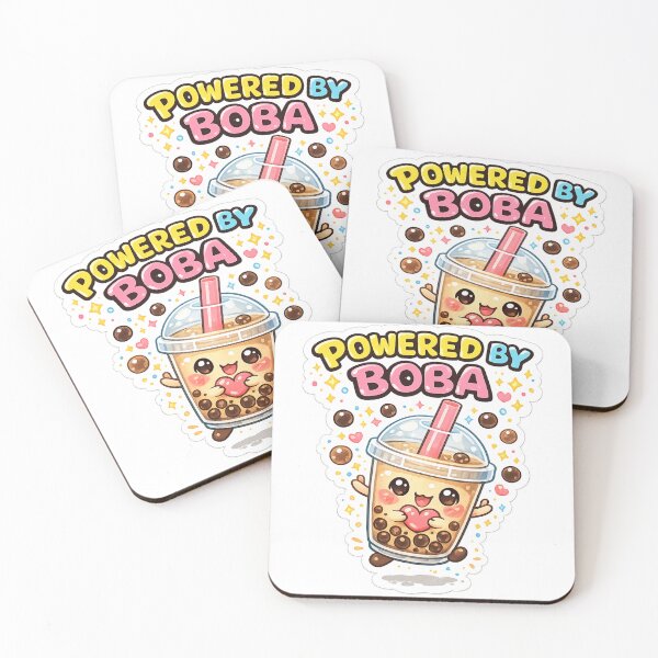 Item preview, Powered By Boba Tea Sticker designed and sold by DadStickerStore.