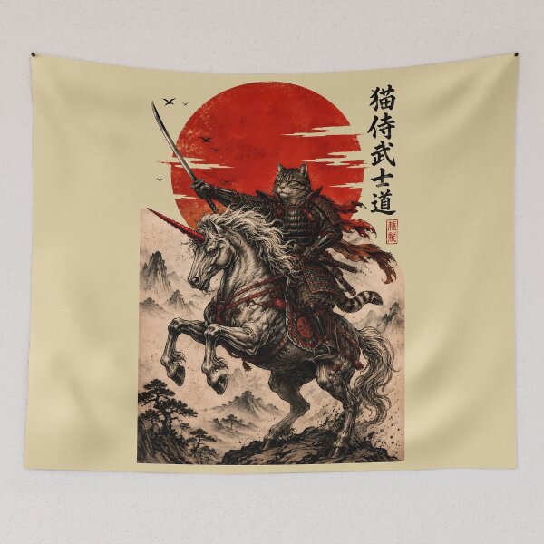 Item preview,  Samurai cat riding an Unicorn designed and sold by TheSamuraiCat.