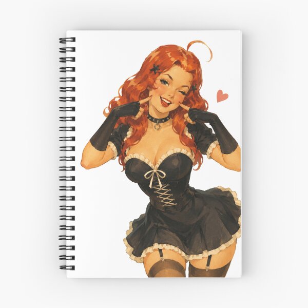 Item preview, Cute Goth Maid Pin Up Girl | Vintage Original Retro Illustration designed and sold by Cosplayvintage.