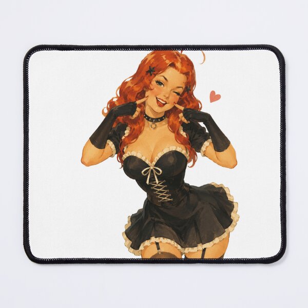 Item preview, Cute Goth Maid Pin Up Girl | Vintage Original Retro Illustration designed and sold by Cosplayvintage.