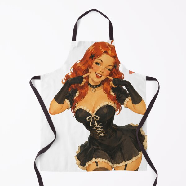 Item preview, Cute Goth Maid Pin Up Girl | Vintage Original Retro Illustration designed and sold by Cosplayvintage.