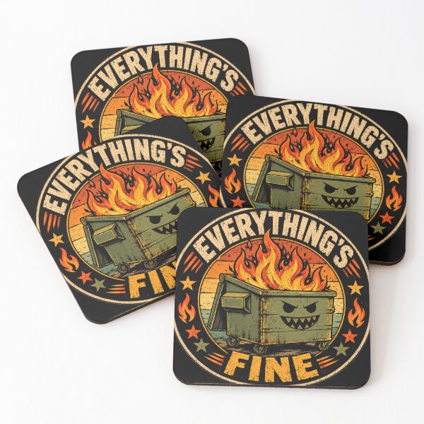 Item preview, Everything's Fine Sarcastic Humor Dumpster Fire Meme designed and sold by RetroMini2026.