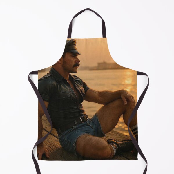 Item preview, Vintage Hudson River Pier Leather Sunset Fantasy - Gay Leather New York Hyperrealism Series Gay Art designed and sold by ItsAKinkThing.
