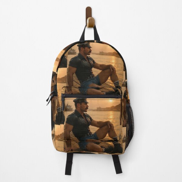 Item preview, Vintage Hudson River Pier Leather Sunset Fantasy - Gay Leather New York Hyperrealism Series Gay Art designed and sold by ItsAKinkThing.
