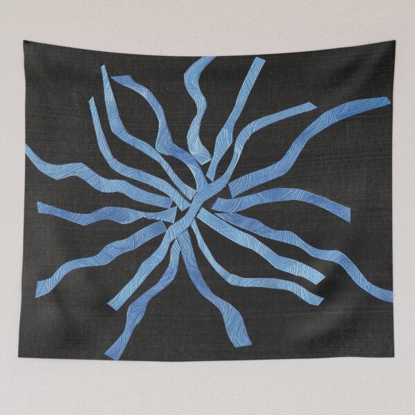 Item preview, Interwoven Blue Strips Against Black designed and sold by Kristy Carpenter.