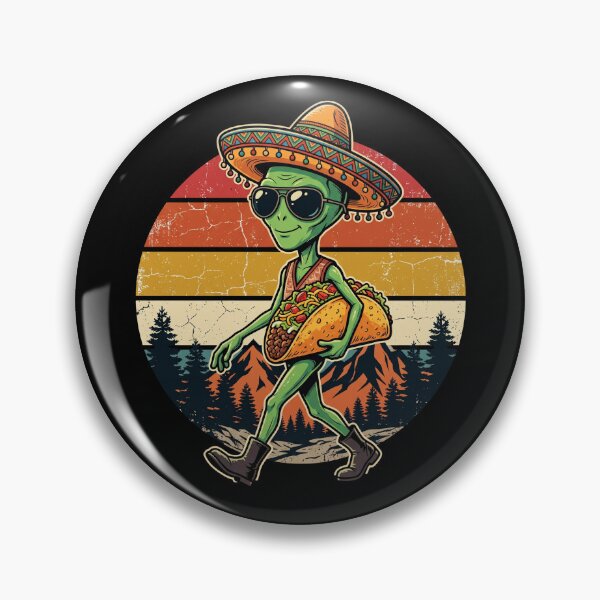 Item preview, Mexican Alien with Tacos and Sombrero designed and sold by dudelinart.