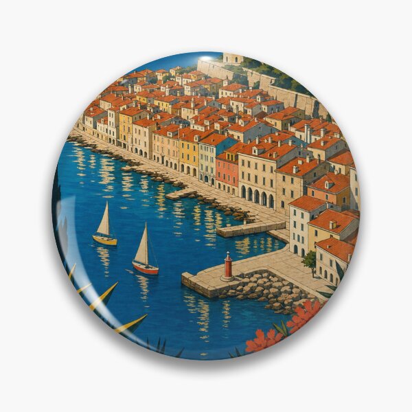 Item preview, Piran Slovenia Travel Souvenir - Retro Illustration designed and sold by VisualArtsOasis.