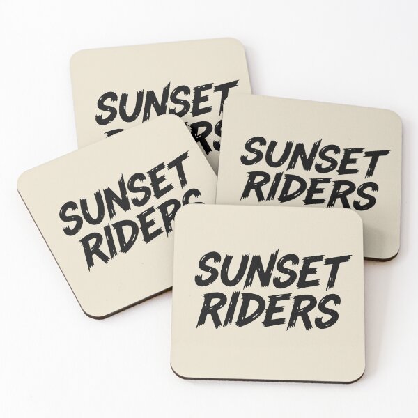 Item preview, Beach Riders Summer Sunset Brush Typography designed and sold by DigitalArtx-com.