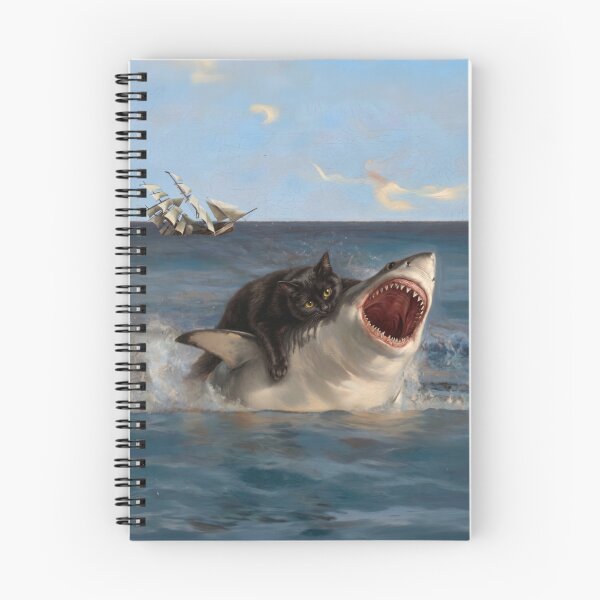 Item preview, Cat Riding a Shark Painting designed and sold by Anatolii_Kys.