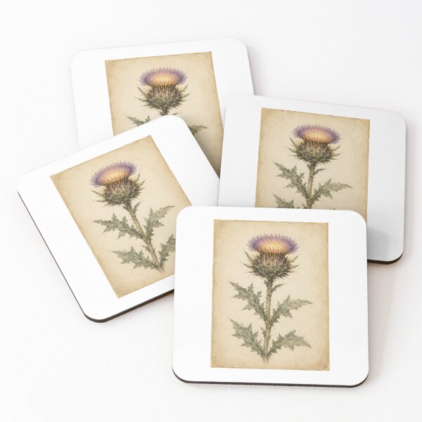 Item preview, Luminous Thistle Botanical Print — Glowing Vintage Scottish Heritage Specimen Art designed and sold by Brackenlume Studio.