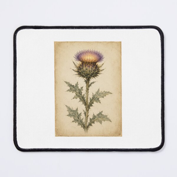 Item preview, Luminous Thistle Botanical Print — Glowing Vintage Scottish Heritage Specimen Art designed and sold by Brackenlume Studio.