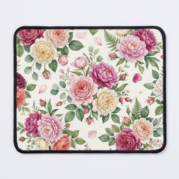 Item preview, Vintage Watercolor Rose & Peony Floral Pattern designed and sold by milena-d98.