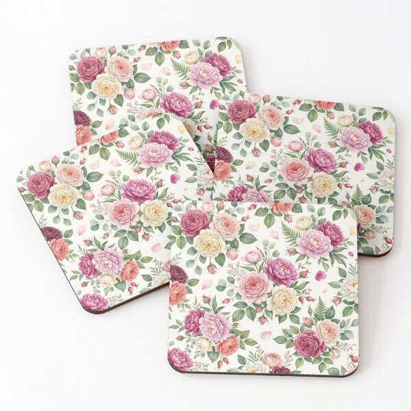 Item preview, Vintage Watercolor Rose & Peony Floral Pattern designed and sold by milena-d98.
