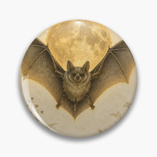 Item preview, Glowing Bat and Harvest Moon Print — Cosy Vintage Cottagecore Halloween Art designed and sold by Brackenlume Studio.