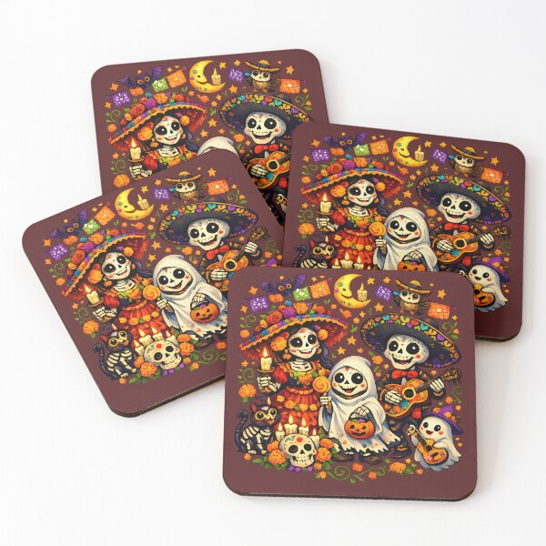 Item preview, Cute Día de los Muertos Skeleton Family – Colorful Halloween Fiesta Art designed and sold by KAM-KAM-STORE.
