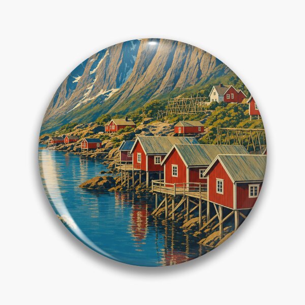 Item preview, Reine Norway Travel Souvenir - Retro Illustration designed and sold by VisualArtsOasis.