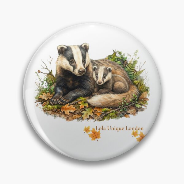 Item preview, Nature Inspired Badger and Cub designed and sold by Lola Style.