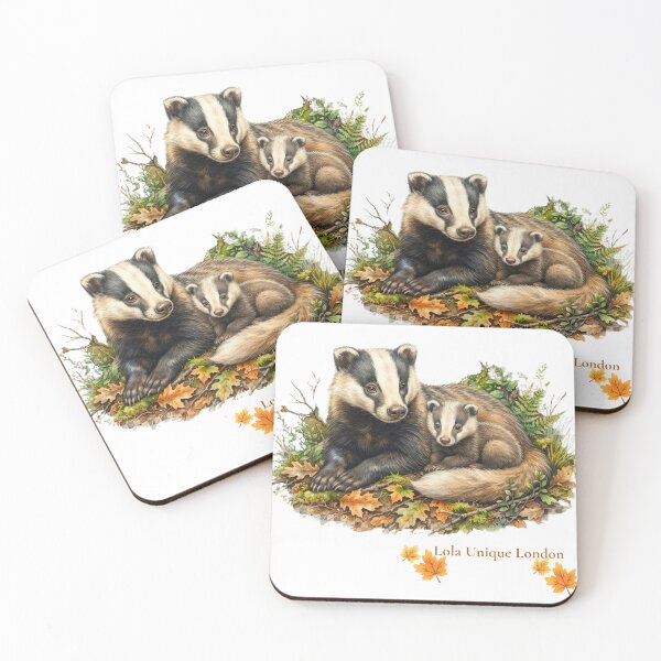 Item preview, Nature Inspired Badger and Cub designed and sold by Lola Style.