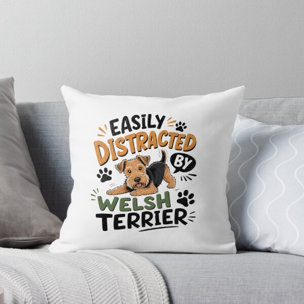 Item preview, Easily Distracted By Welsh Terrier Dog Owner Pet Lover designed and sold by HumansStuck12.