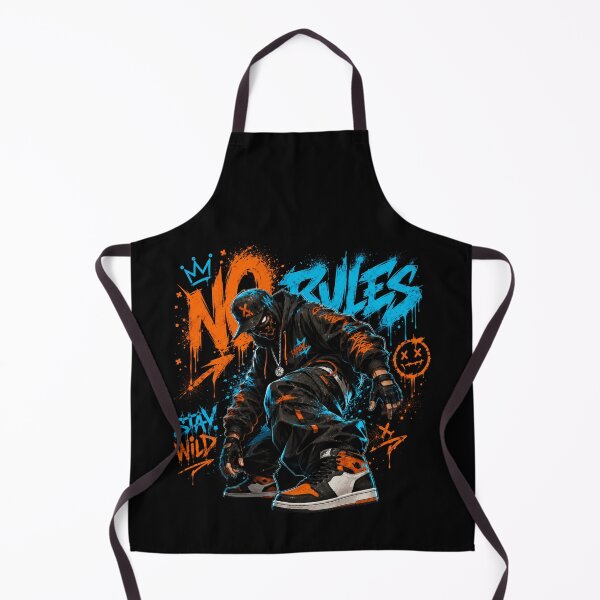 Item preview, NO RULES – Urban Graffiti Streetwear Masked Character T-Shirt Design designed and sold by ZafTeez.