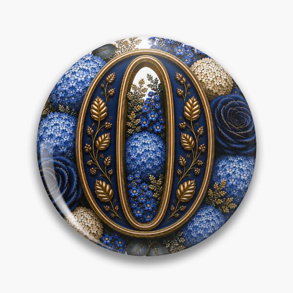 Item preview, Elegant Letter O Monogram with Blue Hydrangeas & Gold Botanical Design | Luxury Floral Initial Art designed and sold by MoodLay.