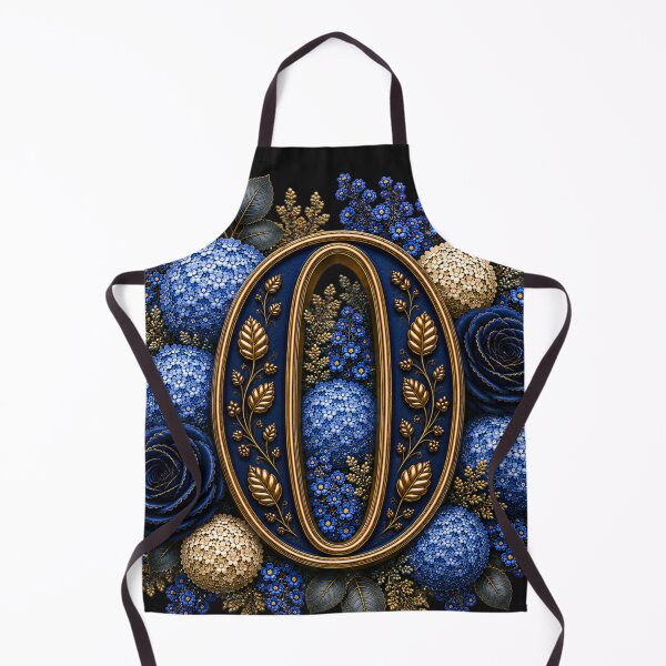 Item preview, Elegant Letter O Monogram with Blue Hydrangeas & Gold Botanical Design | Luxury Floral Initial Art designed and sold by MoodLay.