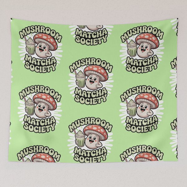 Item preview, Mushroom Matcha Society Cute Kawaii Matcha Lover Shirt designed and sold by Raw Tigers.