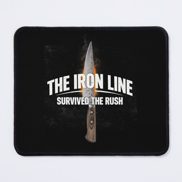 Item preview, The Iron Line Survived The Rush Burning Chef Knife designed and sold by Enea Kelo.